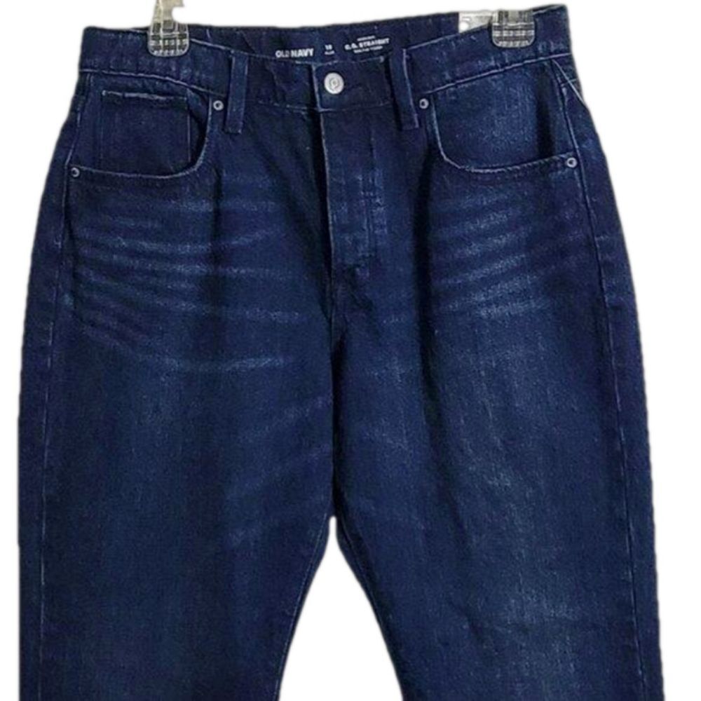 Old Navy NEW Jeans sz 16 Plus High Rise O.G. Straight Button Fly Dark Wash NWT